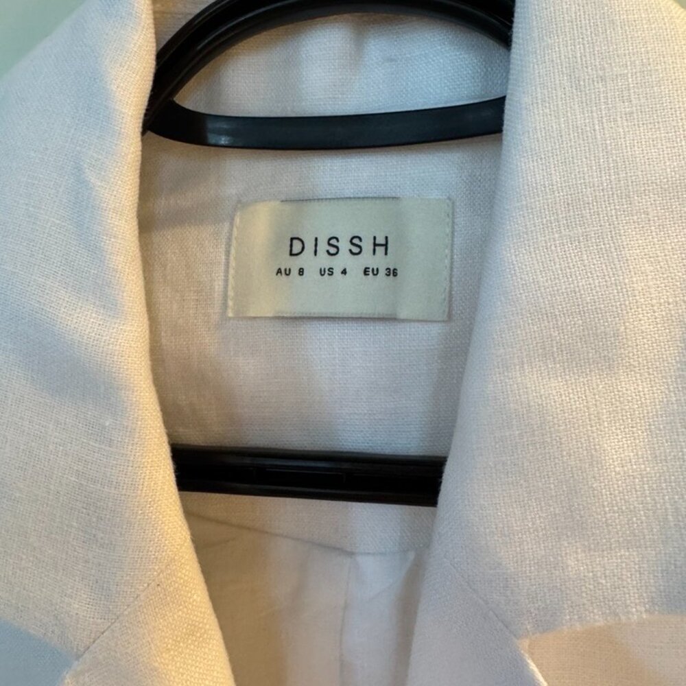 DISSH SELAH WHITE LINEN SLEEVELESS VEST - Picture 3 of 6